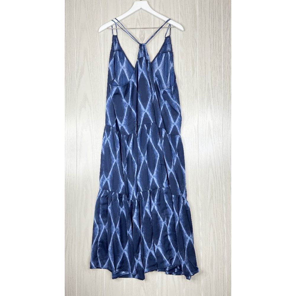 Banana Republic Dye Diamond Print Midi Dress Women's Blue Size XL Petite NWT - Picture 3 of 6